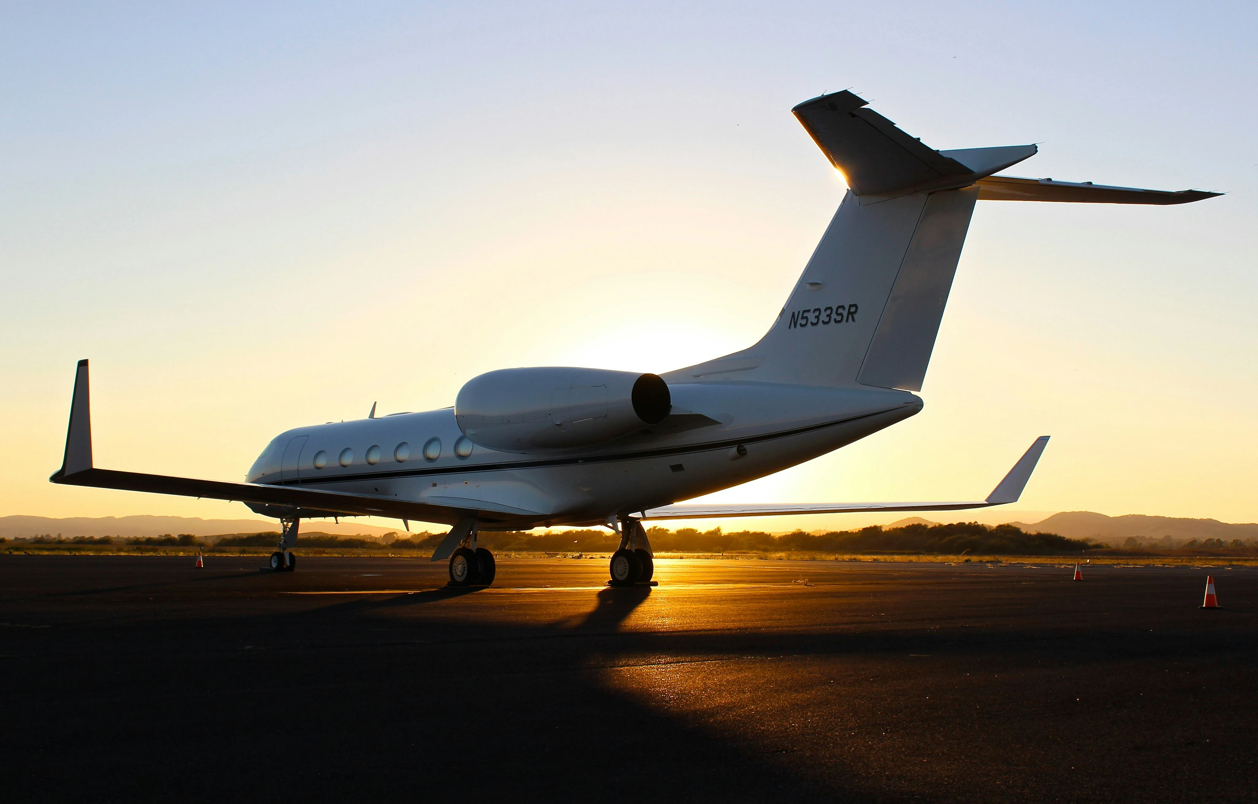 Executive aircraft prepared for a considered journey