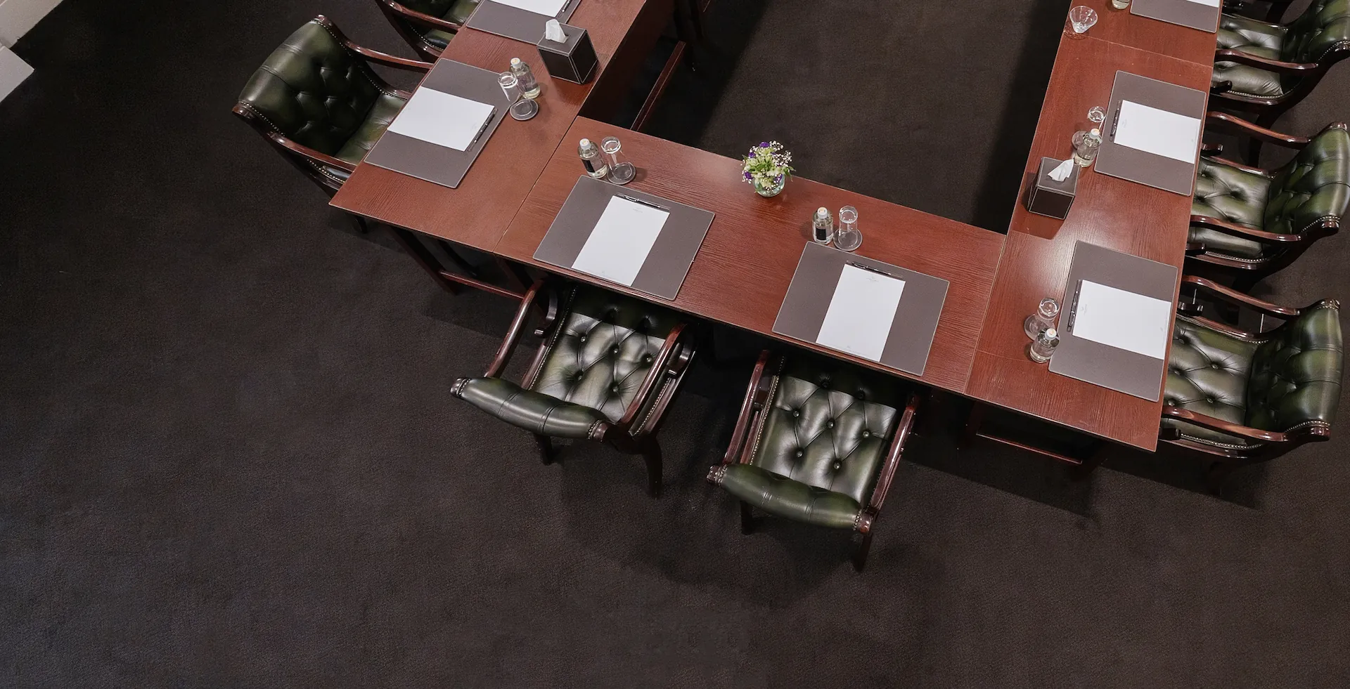 Executive meeting room at Hemingways Nairobi prepared for a business session